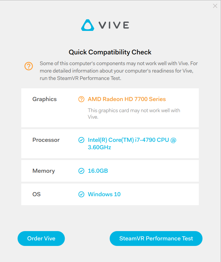 HTC VIVE Test Tool VR