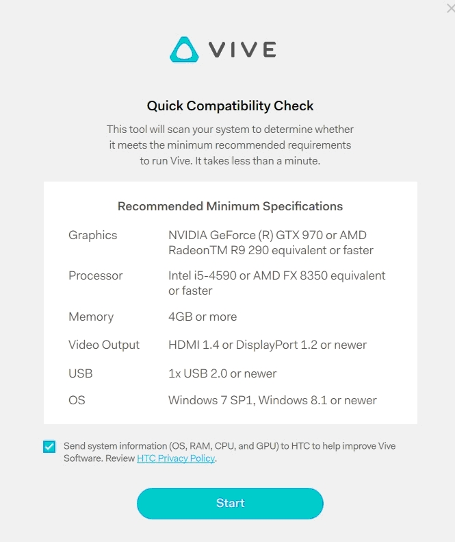 Official oculus shop system checker tool