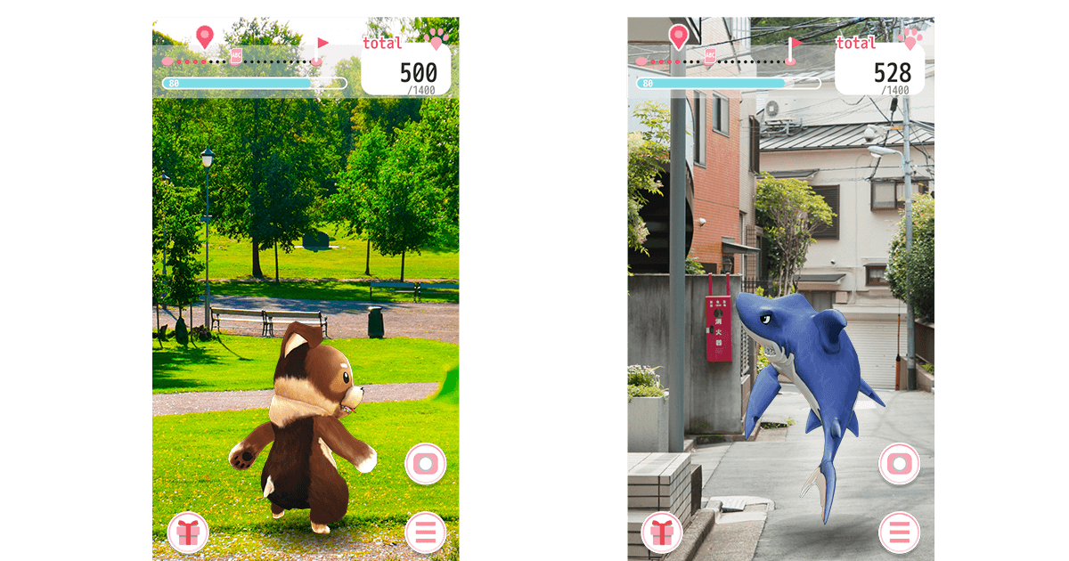 pet-walking AR app Animal Pal - pet dog and shark